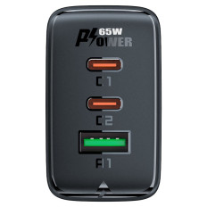 Snabb gan 2x USB-C USB-A PDS PD QC4 + 65W svart
