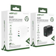 Snabb gan 2x USB-C USB-A PDS PD QC4 + 65W svart
