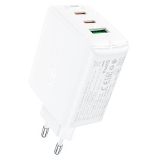 Rask Gan 2x USB-C USB-A PDS QC4 + 65W White