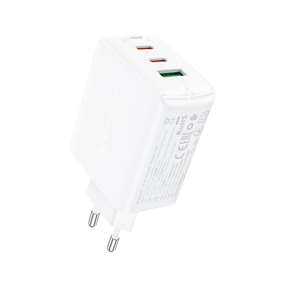 Fast Gan 2x USB-C USB-A PDS QC4 + 65W