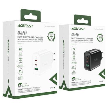 Fast Gan 2x USB-C USB-A PDS QC4 + 65W