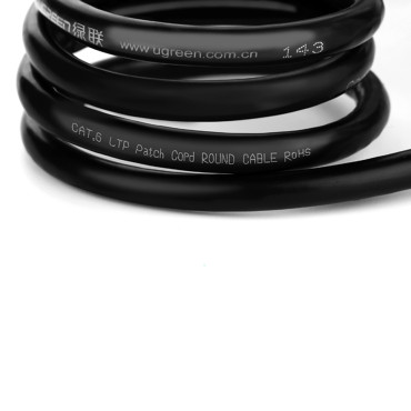 LAN Ethernet RJ45 F / UTP Cat Retwork Cable de Extensão. 6 1000mb / s 0.5m Preto