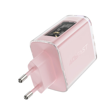 GAN 65W 3 Nätverksladdare 3 portar 1x USB 2x USB-C Lila