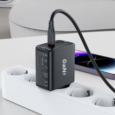 Snabb en marknadsladdare 35W PD 2x USB-C Svart