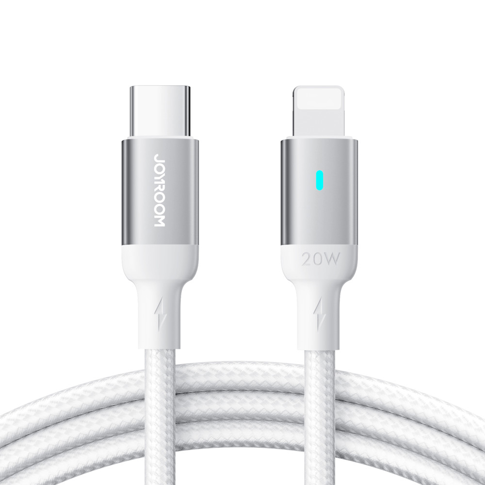 Odolný kábel pre iPhone A10 série v skle USB-C - blesk 20w 2m biele