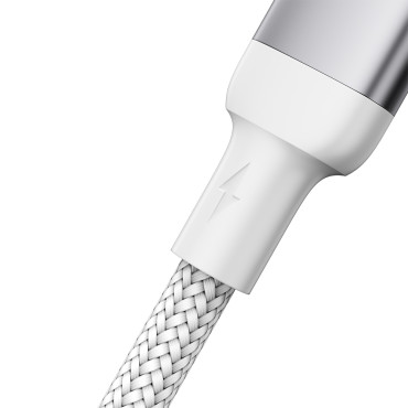 Odolný kábel pre iPhone A10 série v skle USB-C - blesk 20w 2m biele