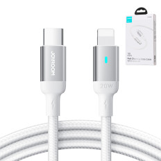 Patvarus kabelis "iPhone A10" serijos USB-C stiklui - žaibas 20W 2M baltas