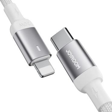 Odolný kábel pre iPhone A10 série v skle USB-C - blesk 20w 2m biele