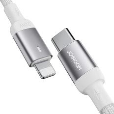 Patvarus kabelis "iPhone A10" serijos USB-C stiklui - žaibas 20W 2M baltas