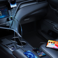 Automobilová nabíjačka 70W s 4 portom 2x USB-C PD 2X USB QC ČIERNA