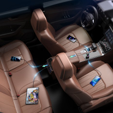 Automobilová nabíjačka 70W s 4 portom 2x USB-C PD 2X USB QC ČIERNA