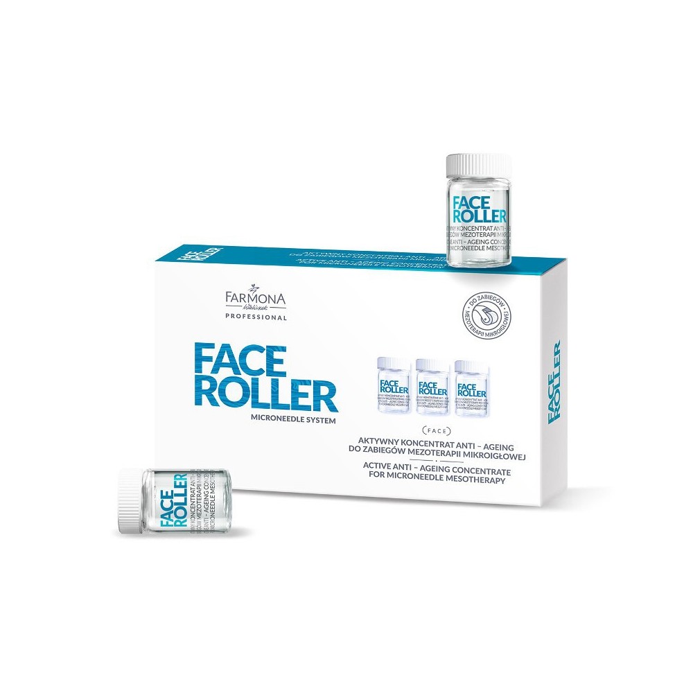 Farmona Face Roller Aktívny Koncentrát proti Starnutiu 5x5ml pre Mikroneedling Mesoterapiu — balenie