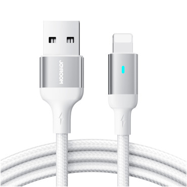 Kabelkabel for iPhone A10-serien USB - Lightning 2.4A 1.2m Hvit