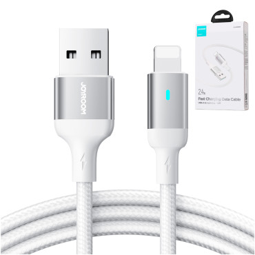 Kabelkabel til iPhone A10 Series USB - Lyn 2.4a 1.2m Hvid