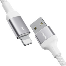 Káblový kábel pre iPhone A10 Series USB - Lightning 2.4A 1.2m Biela
