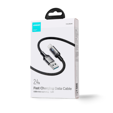 Kabelski kabel za iPhone A10 serije USB - Lightning 2.4a 1.2m Črna