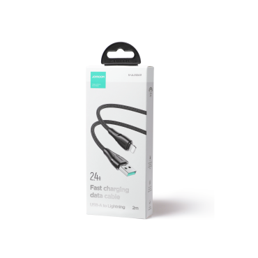 Kabelkabel til iPhone Surpass Series USB - Lightning 2.4a 2m Sort