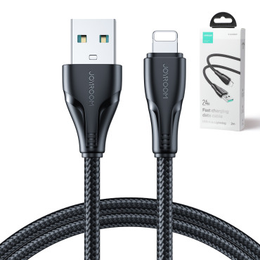 Kábelkábel iPhone-hoz Surpass sorozat USB - villám 2.4a 2m fekete