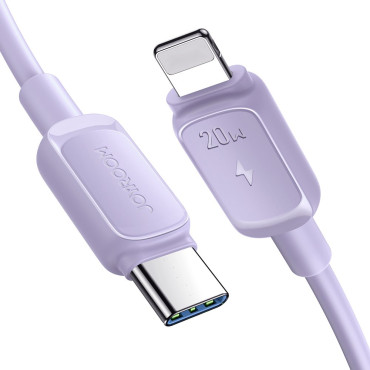 Kabeļu vads iPhone USB-C - Zibens 20W 1.2m Violet