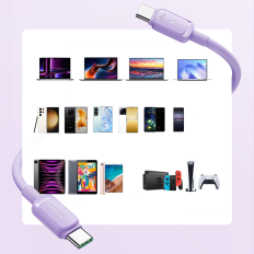 Kabelinė USB-C kabelis - USB-C 100W 1.2m violetinė