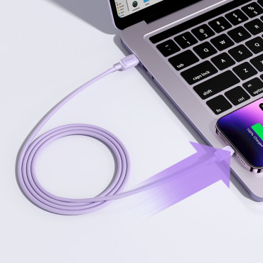 Kabeltråd til iPhone USB-A - Lyn 2.4a 1.2m Violet
