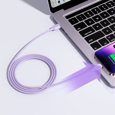 Kabeldraad voor iPhone USB-A - Lightning 2.4A 1.2m Violet