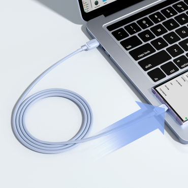 Kábel USB-A Kábel - USB-C 3A 1.2m Modrá