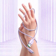 Káblový vodič pre iPhone USB-A - Lightning 2.4A 1.2m fialový