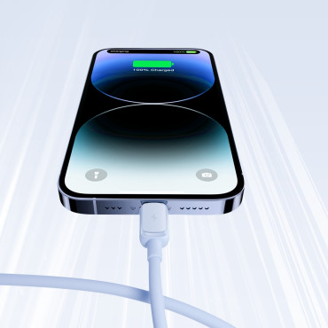 Kabelska žica za iPhone USB-A - Lightning 2.4a 1.2m Modra