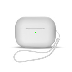 Airpods de silicone 1/2 estojo de fone de ouvido + alça larga no pulso branco