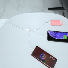 3In1 Kabel USB-A-kabel för USB-C Micro USB iPhone Lightning 480MB / s 1.2m Vit