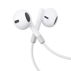 Auriculares con cable en el oído Mini Jack 3.5mm Control blanco con control remoto.