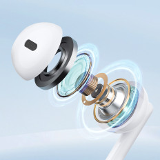 Auriculares con cable en el oído Mini Jack 3.5mm Control blanco con control remoto.