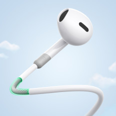 Auriculares con cable en el oído Mini Jack 3.5mm Control blanco con control remoto.