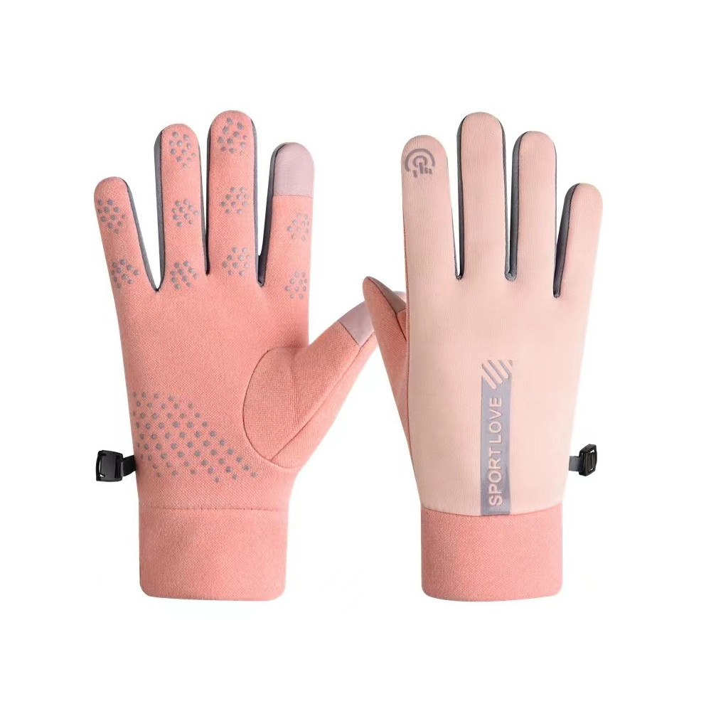 Toque luvas para esportes à prova de vento mulheres rosa