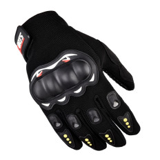 Toque luvas para telefone de motocicleta com protetores de cubos pretos