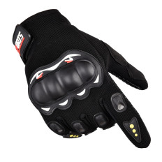 Touch gloves for motorcycle phone with black cubes protectors