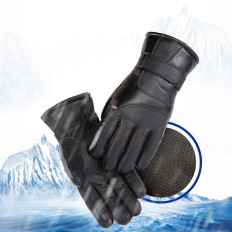 Guantes de invierno para la piel con cuero PU aisló a los hombres