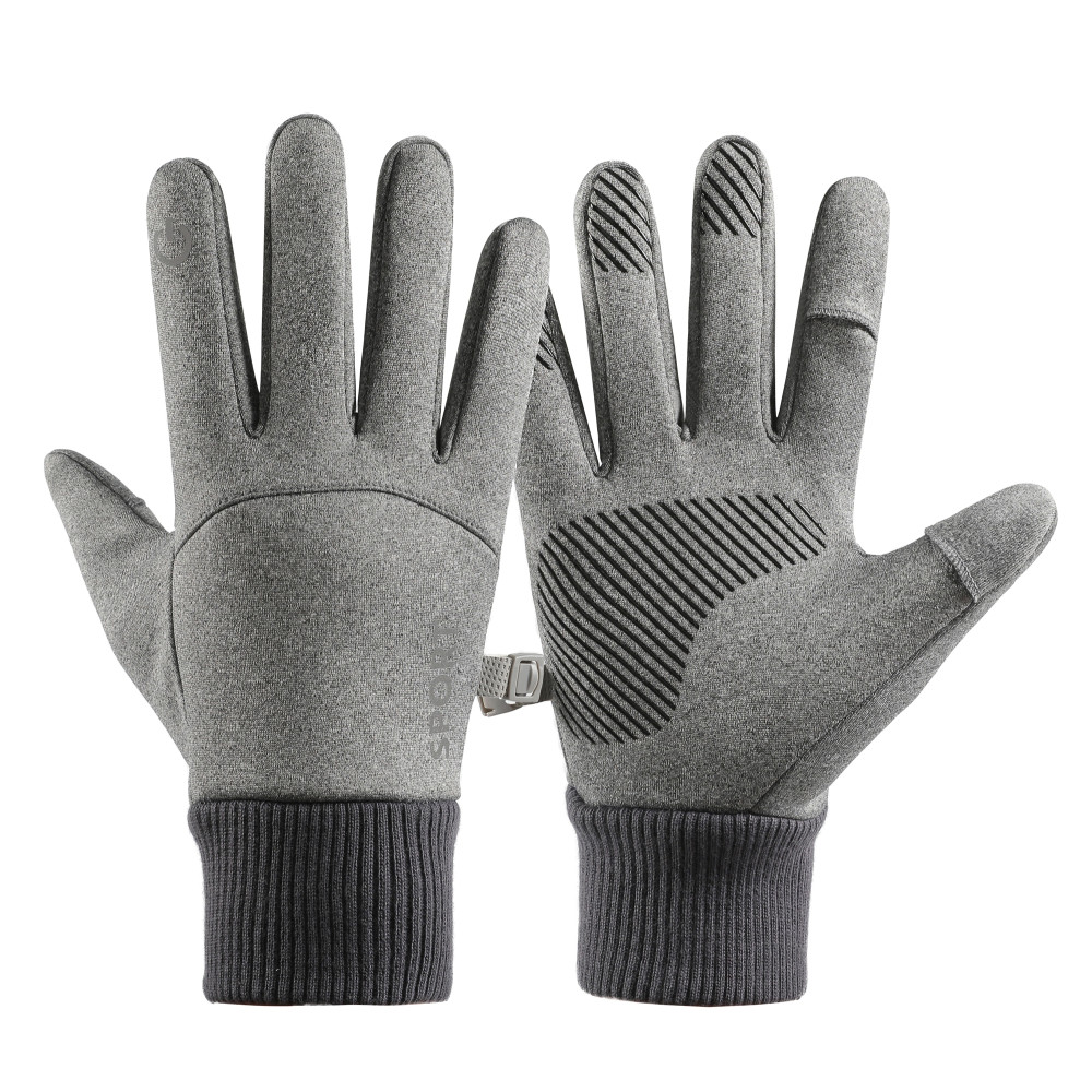 Luvas esportivas aquecidas ao telefone cinzento masculino Luvas esportivas aquecidas ao telefone cinzento masculino