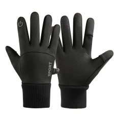 Sports gloves warming for men's black telephone