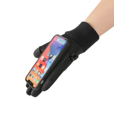 Gants de sport réchauffement pour le téléphone noir de l'homme