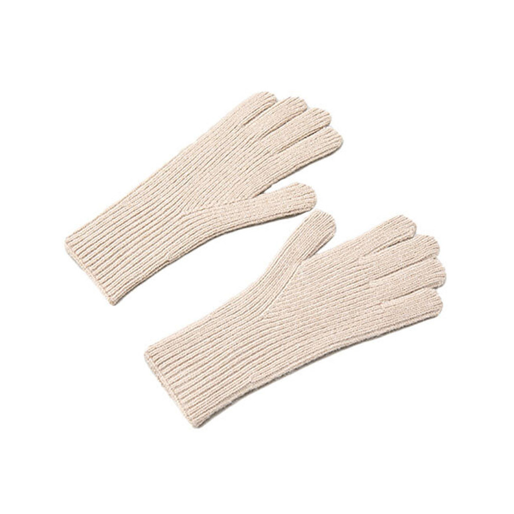 Strikkede handsker til telefonen med et hak på Unisex Beige fingre