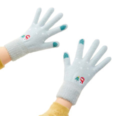 Guantes de invierno de invierno cálidos para el teléfono verde de las mujeres