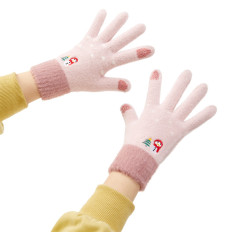 Guantes táctiles de invierno cálidos para teléfono rosa para mujer