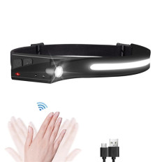 LED-huvudbrännare med IPX4 USB-C 1200 mAh rörelsesensor