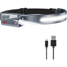 LED-huvudbrännare med IPX4 USB-C 1200 mAh rörelsesensor