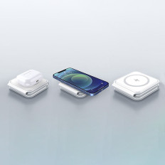 3in1 carregador de indução sem fio para 3 dispositivos ao mesmo tempo 15w branco