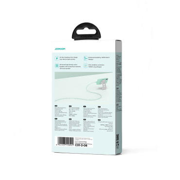 Cable de cable para iPhone Series Multi-Color USB-A - Lightning 3A 1M Green