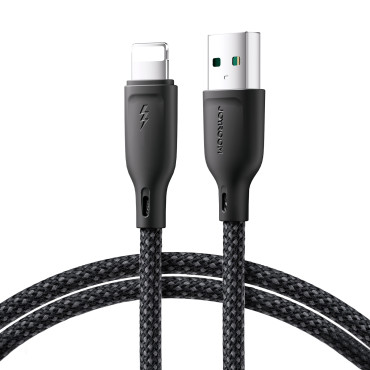 Cabo de cabo para iPhone Multi-Color Series USB-A - Relâmpago 3A 1m Preto