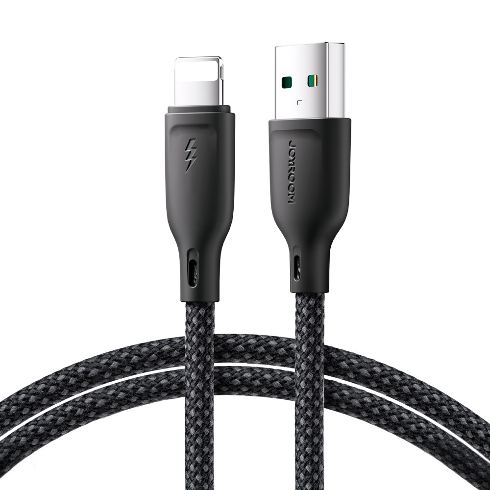 Câble de câble pour iPhone série multicolores USB-A - Lightning 3A 1M Noir